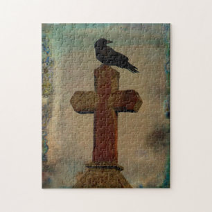 Puzzle Grungy Gothic Night Crow