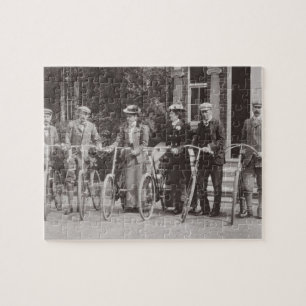 Puzzle Grupo de bicyclists de Edwardian, 1900s tempranos