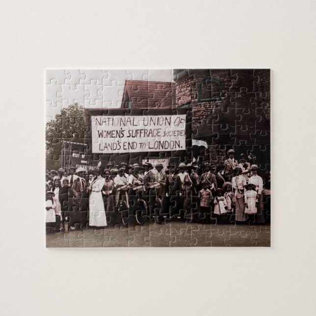 Puzzle Grupo de sufragio femenino con cartel (Horizontal)