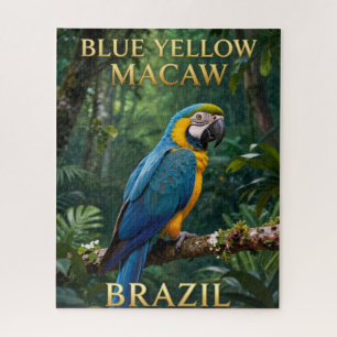 Puzzle 🦜 Guacamayo azul y amarillo Selva tropical brasil