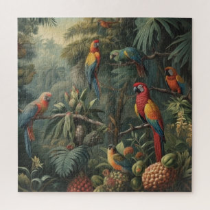 Puzzle Guacamayo Escarlata de Mosaico de Jungla y Piña