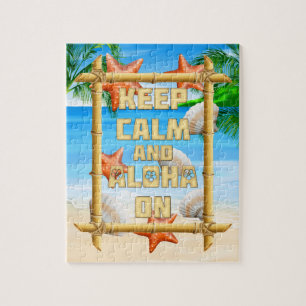 Puzzle Guarde la calma y la hawaiana encendido