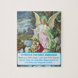 Puzzle Guardian Angel Baby Boy Keepsake