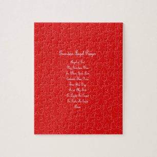 Puzzle Guardian Angel Prayer Red Hearts