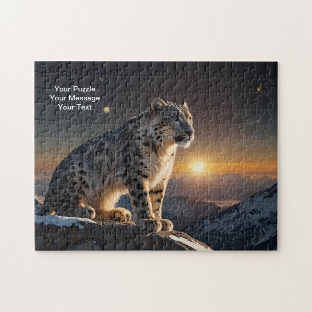 Puzzle Guardián Celestial - Leopardo de las nieves (Horizontal)
