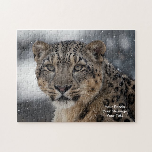 Puzzle Guardián Celestial - Leopardo de las nieves (Horizontal)