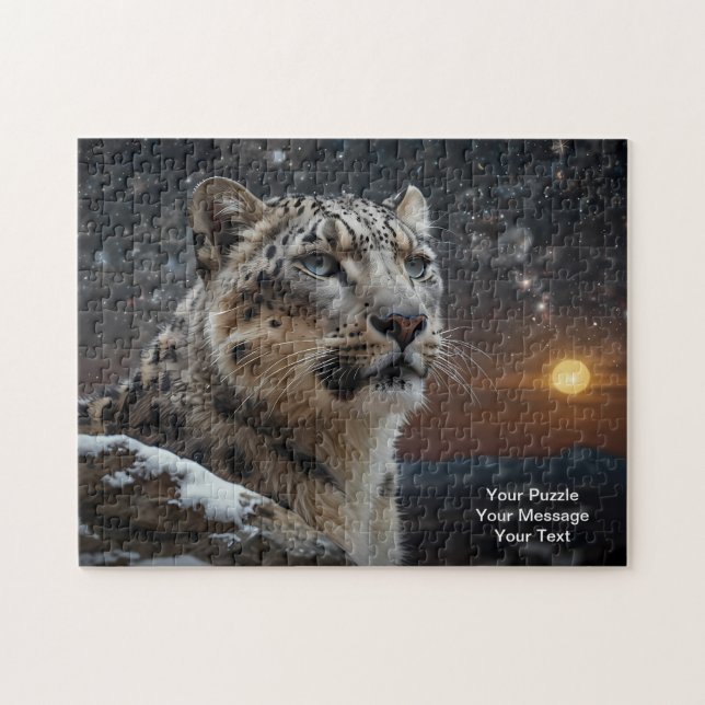 Puzzle Guardián Celestial - Leopardo de las nieves (Horizontal)