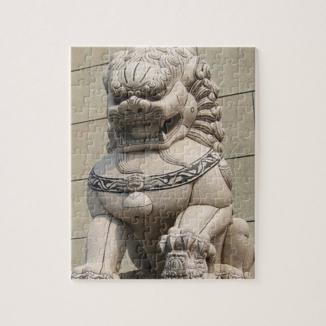 Puzzle Guardianes chinos de león Foo Dog 石 獅 (Vertical)