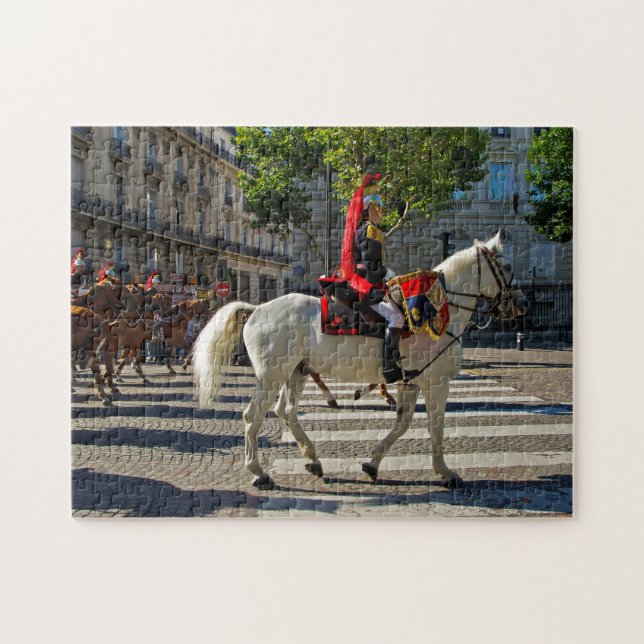 Puzzle Guardias de caballos de París. (Horizontal)