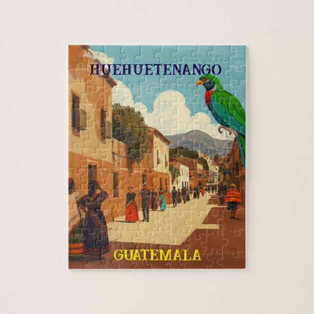 Puzzle GUATEMALA, HUEHUETENANGO Retro poster (Vertical)