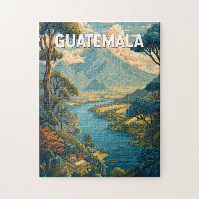 Puzzle Guatemala Ilustracion Viaje de arte (Vertical)