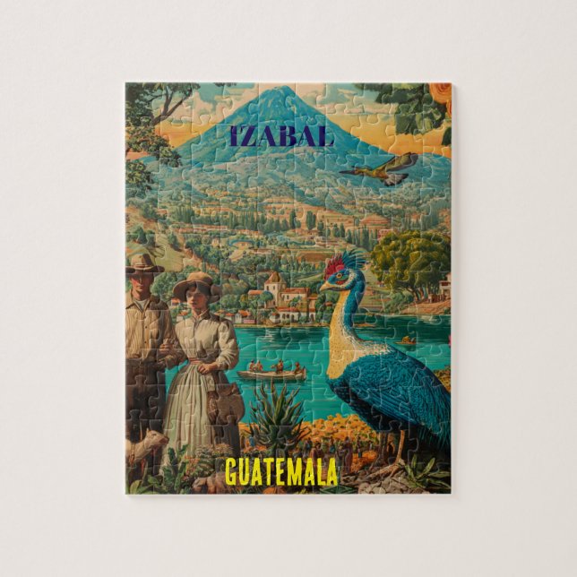 Puzzle GUATEMALA, IZABAL Retro poster (Vertical)