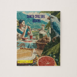 Puzzle GUATEMALA, SANTA CRUZ DEL QUICHE Retro poster