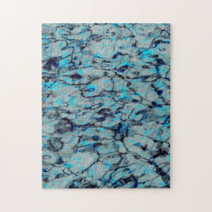 Puzzle Guay, arte digital moderno de color azul