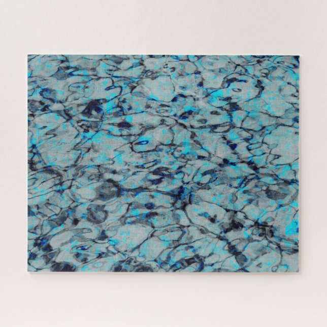 Puzzle Guay, arte digital moderno de color azul (Horizontal)