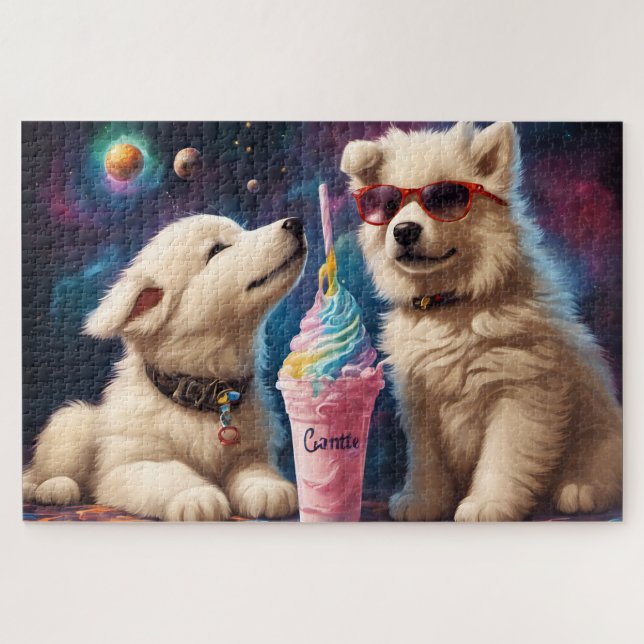 Puzzle Guay Fluffy Puppies planetas milkshake (Horizontal)