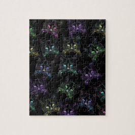 Puzzle ¡Guay Gats on Black! Gatos multicolores