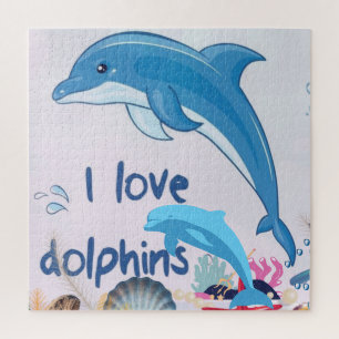 Puzzle Guay l Love Dolphins cita a amantes de los delfine