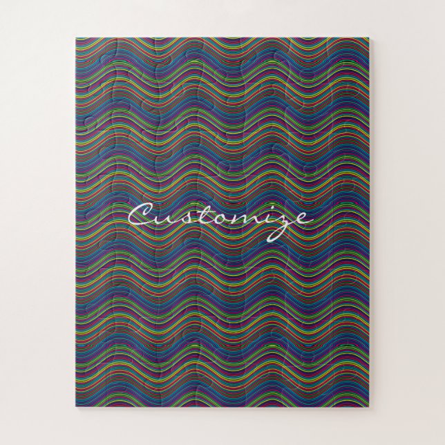 Puzzle Guay Resumen de arte de línea Wavy Thunder_Cove (Vertical)