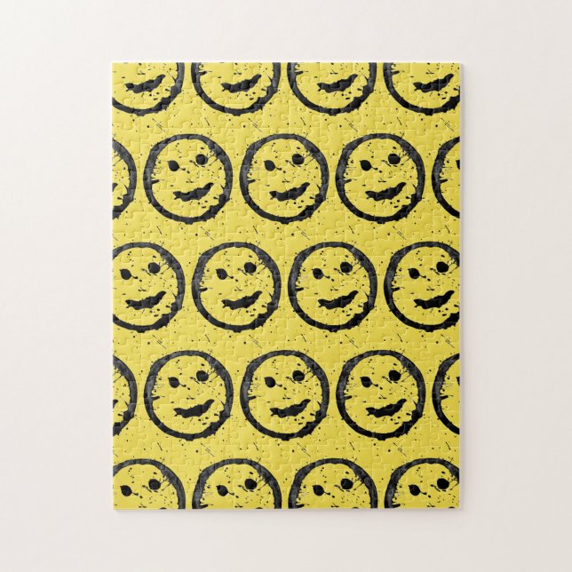 Puzzle Guay Seted Happy Sonriente patrón de cara amarillo (Vertical)