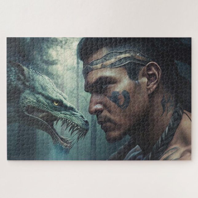 Puzzle Guerrero de Cherokee y Uktena (Horizontal)