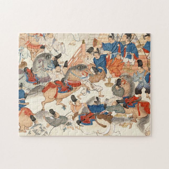 Puzzle Guerrero de jinetes ukiyo-e de cosecha japonesa (Horizontal)