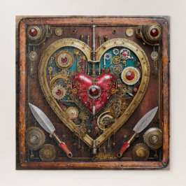 Puzzle Guerrero de San Valentín de Rubíes y Dagas Steampu