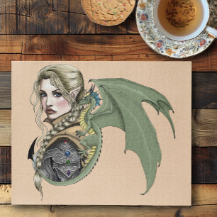 Puzzle Guerrero Elfo Dragón Fantasía Mágico Medieval Melo