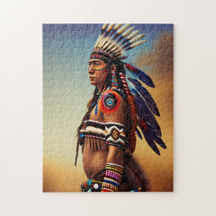 Puzzle Guerrero nativo americano único