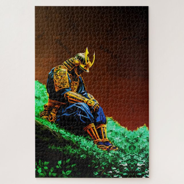 Puzzle Guerrero Samurái con Armadura Dorada – Épico Japon (Vertical)