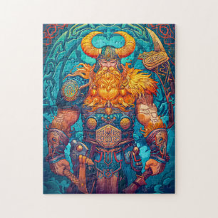 Puzzle Guerrero vikingo con hacha Mitología nórdica Cómic