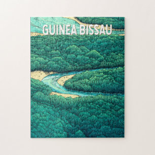 Puzzle Guinea Bissau Ilustracion Viaje de arte