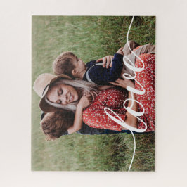 Puzzle Guión de amor de familia fotográfica personalizada