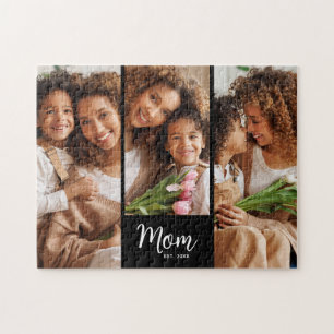 Puzzle Guión de Fecha Establecida por Mamá 3 Foto Negrita