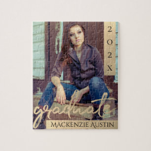 Puzzle Guión de oro para graduados   Elegante foto de gra