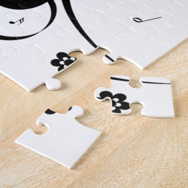 Puzzle Guitar con notas musicales (Lado)