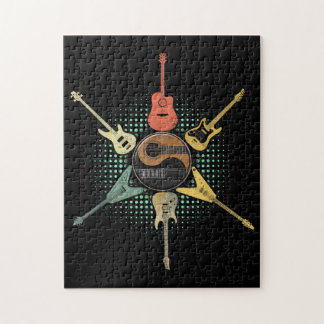 Puzzle Guitar Lover - Retro Style | Regalo Para Guitarist