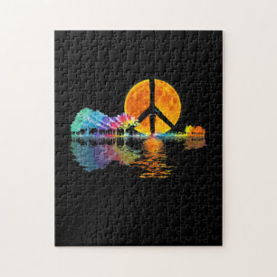 Puzzle Guitarista Guitarra Lake Shadow Peace Guitarra de