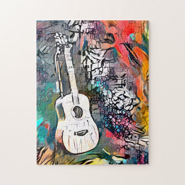 Puzzle Guitarra Abstracta Colorida | Difícil desafío para (Vertical)