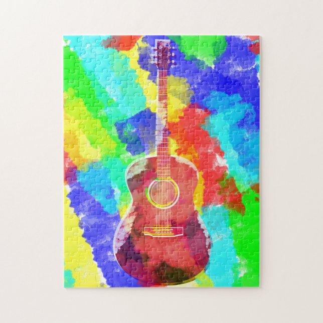 Puzzle Guitarra acuarela (Vertical)