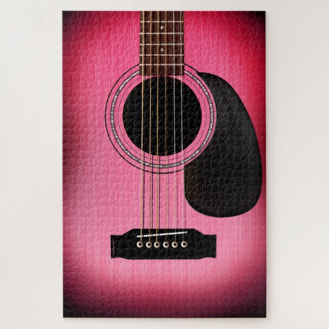 Puzzle Guitarra acústica de arrebato rosa (Vertical)