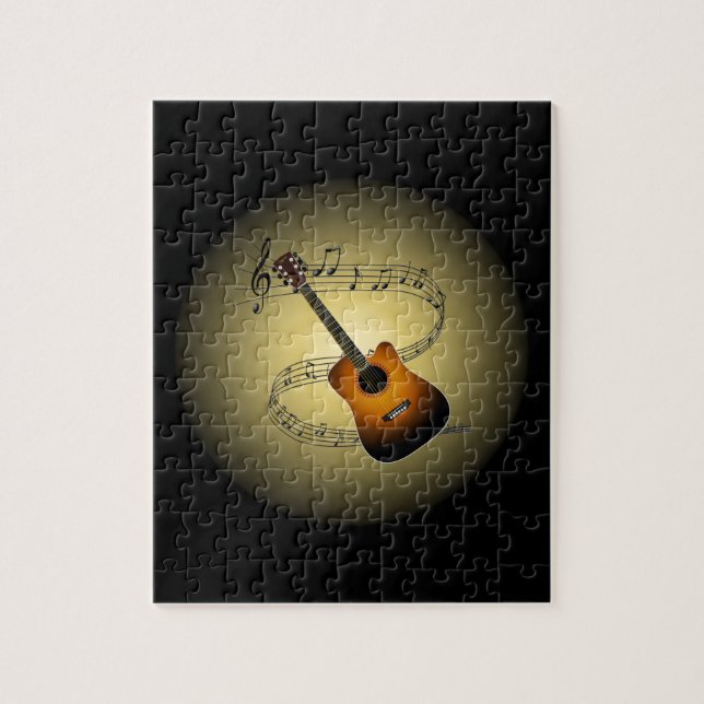Puzzle Guitarra Acústica~ Escala musical ~ Globo musical  (Vertical)