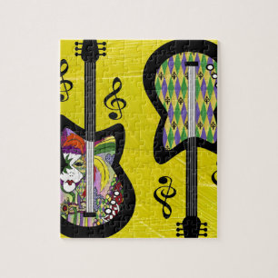 Puzzle Guitarras Coloridas de Mardi Gras