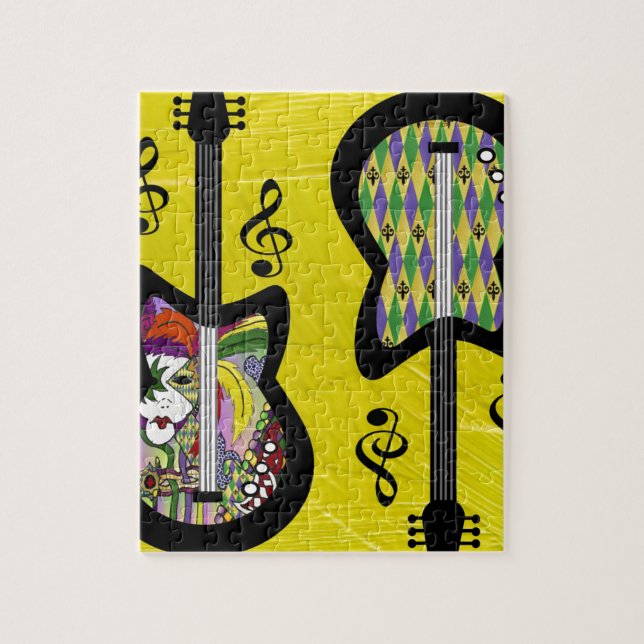 Puzzle Guitarras Coloridas de Mardi Gras (Vertical)