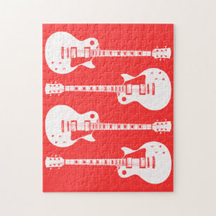 Puzzle Guitarras Eléctricas Gráfico en Blanco