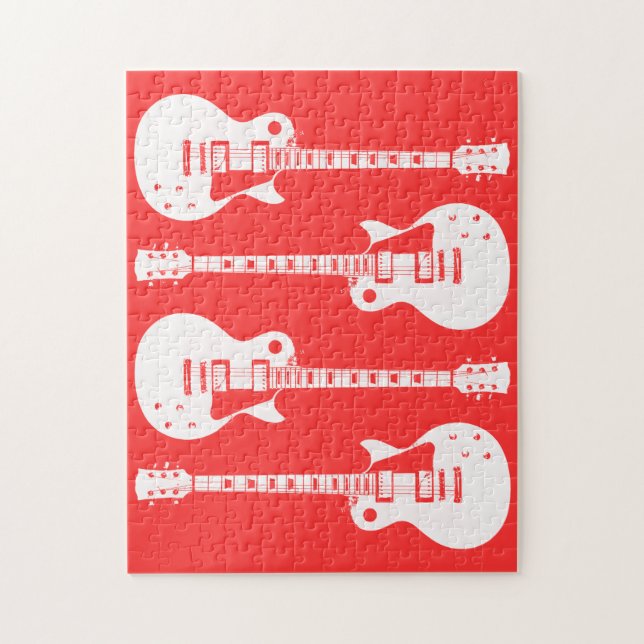 Puzzle Guitarras Eléctricas Gráfico en Blanco (Vertical)
