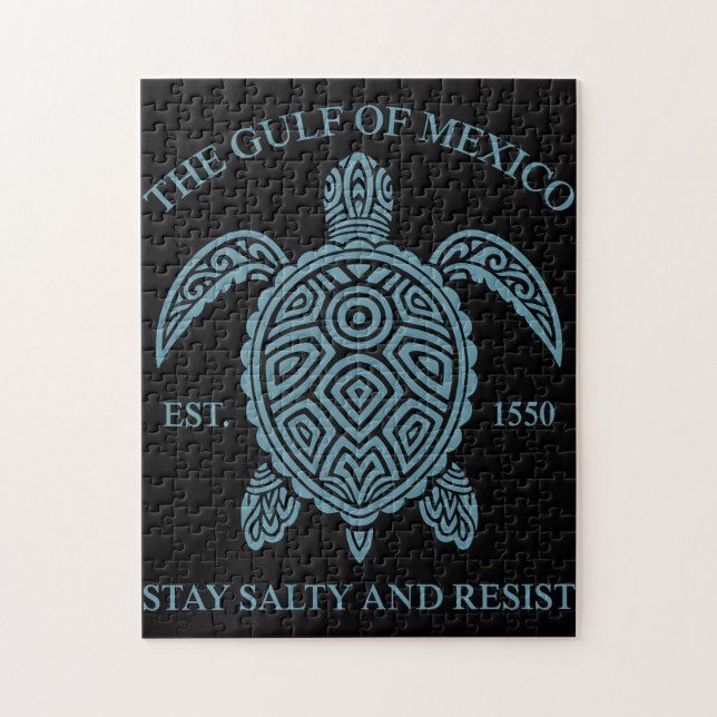 Puzzle Gulf Of Mexico ESTD 1550 Stay Salty And Resist (Vertical)