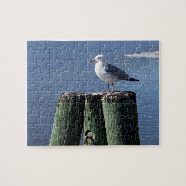 Puzzle Gull on Pilings (Horizontal)