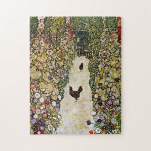 Puzzle Gustav Klimt - Camino del jardín con pollos