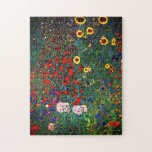 Puzzle Gustav Klimt Flower Garden<br><div class="desc">Rompecabezas con la pintura Farm Garden de Gustav Klimt con girasoles (1907). Un bonito jardín de girasoles y exquisitos flores azules,  rojas,  violetas,  rosas y blancas. Un gran regalo para los amantes del arte Art Nouveau y austriaco.</div>